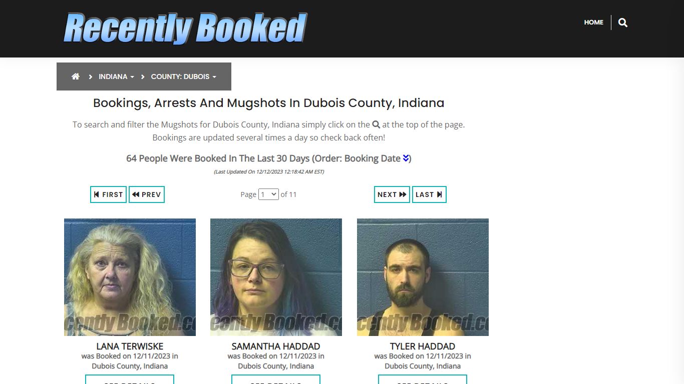 Recent bookings, Arrests, Mugshots in Dubois County, Indiana