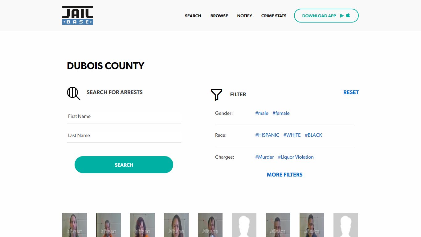 Dubois County Jail Inmate Search and Mugshots | JailBase